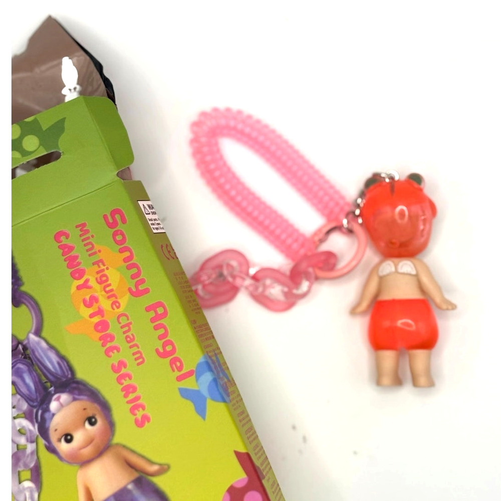 New Kawaii Cupid Angel Mini Figure Keychain in Pink Bear, Cute Toy, Gift - Picture 2 of 2
